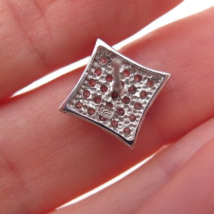 925 Sterling Silver Round-Cut C Z Stud Earrings
