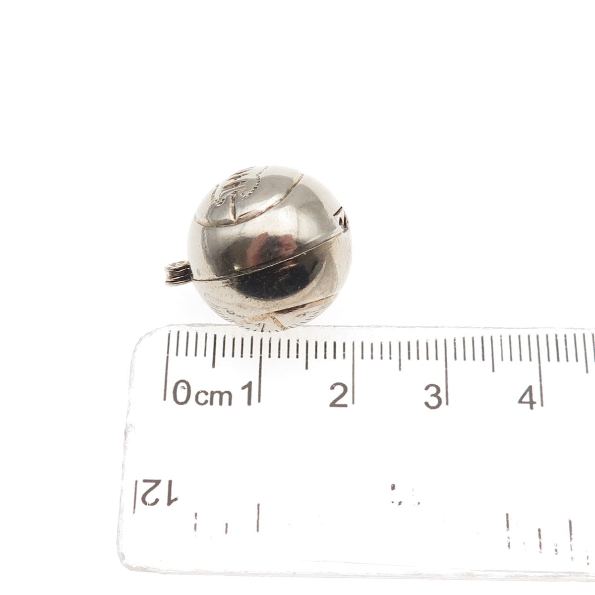 Paye & Baker 925 Sterling Antique Art Deco Baseball Ball 3D Mini Charm Pendant