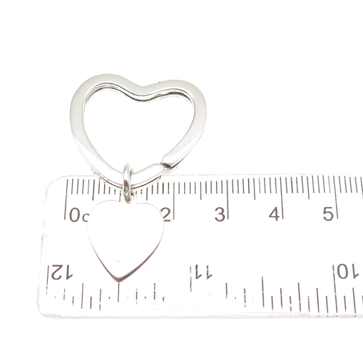 TIFFANY & CO. 925 Sterling Silver Vintage Heart Key Fob Ring Holder