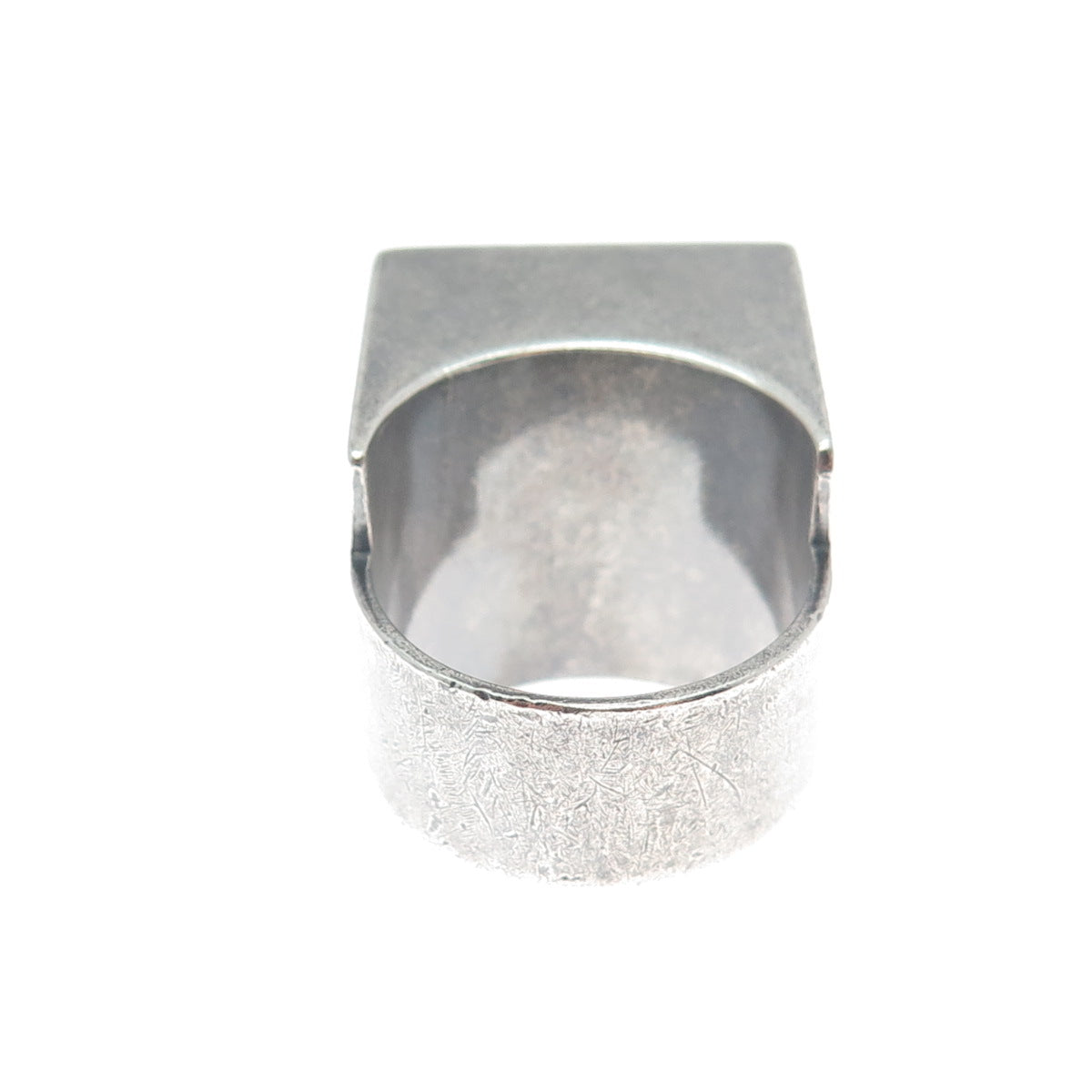 925 Sterling Silver Vintage 2003 PS London Modernist Oxidized Ring Size 11