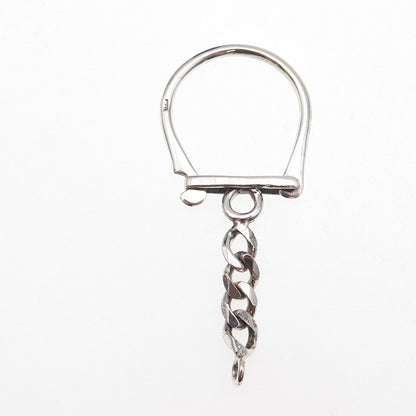 925 Sterling Silver Vintage Key Chain Ring Holder