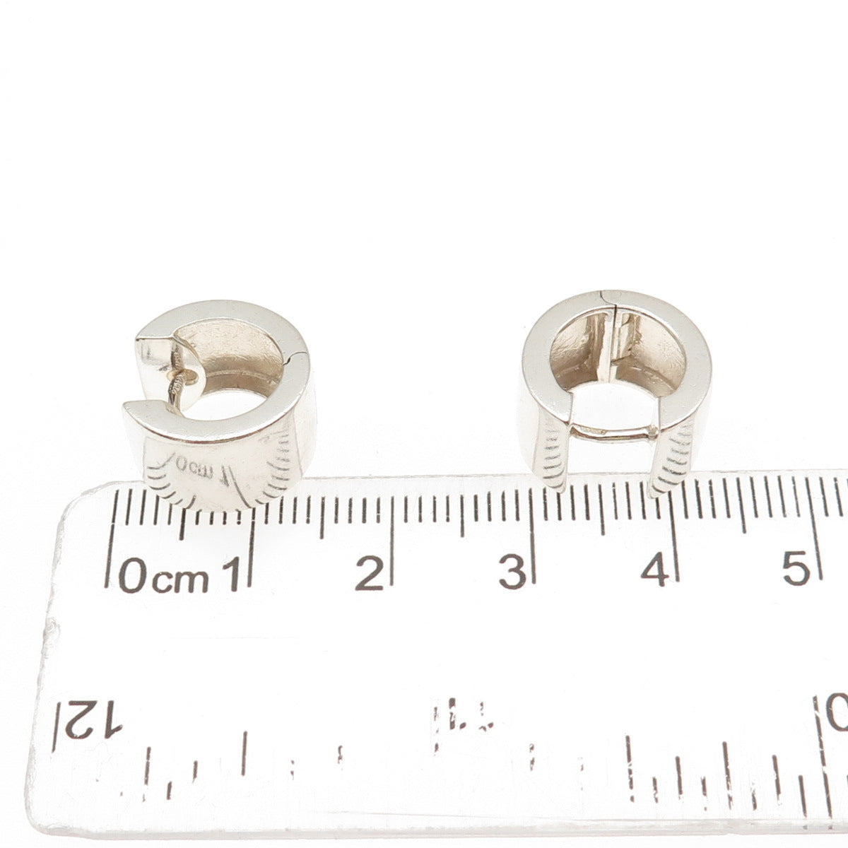 FB Franz Breuning 925 Sterling Silver Vintage Wide Hoop Earrings