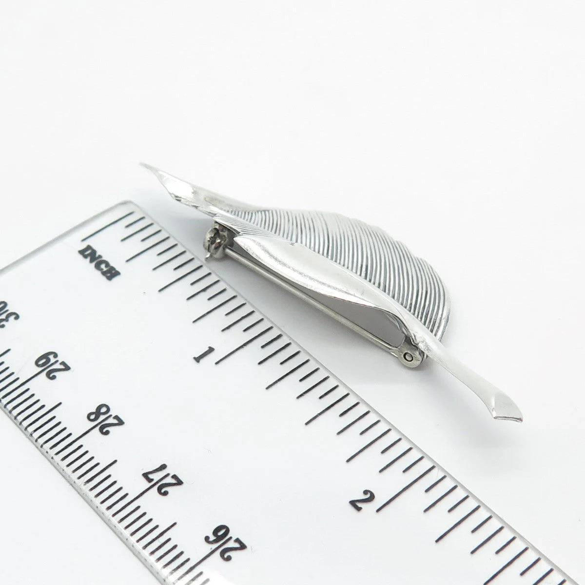 925 Sterling Silver Vintage BEAU Leaf Pin Brooch