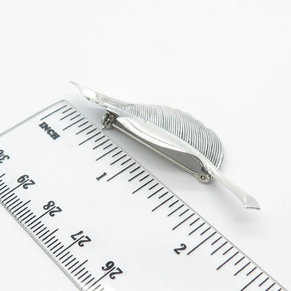 925 Sterling Silver Vintage BEAU Leaf Pin Brooch