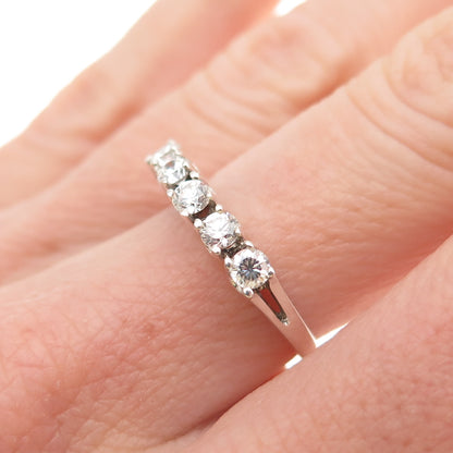 Joseph Demarco Sterling Silver Vintage Round-Cut C Z Half Eternity Ring Size 6
