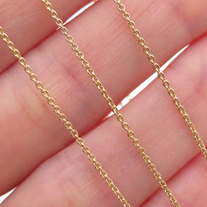 925 Sterling Silver Gold Plated Italy Cable Chain Necklace 15-16"