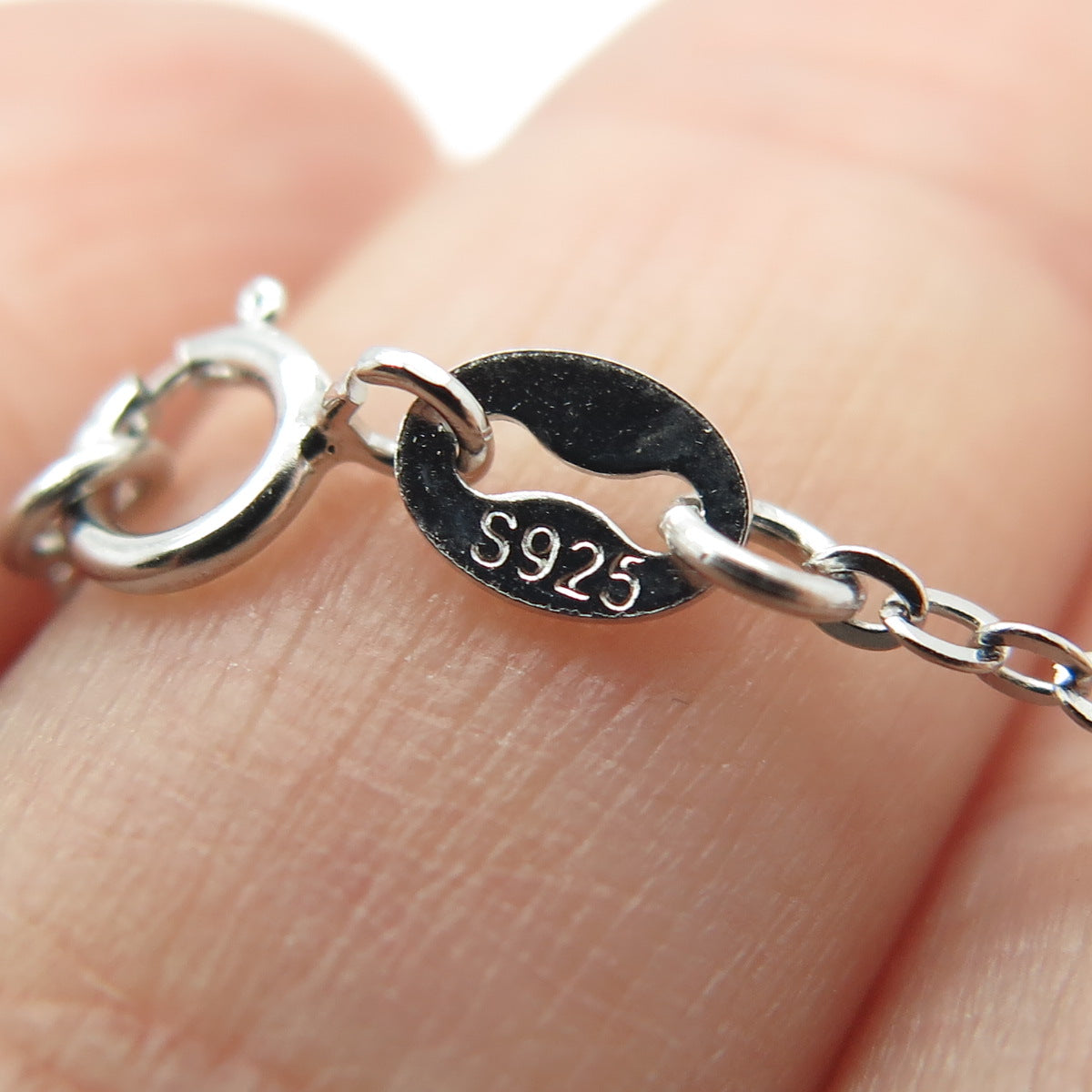 925 Sterling Silver Pink Sapphire Black Spinel C Z Swan Cable Chain Necklace 18"