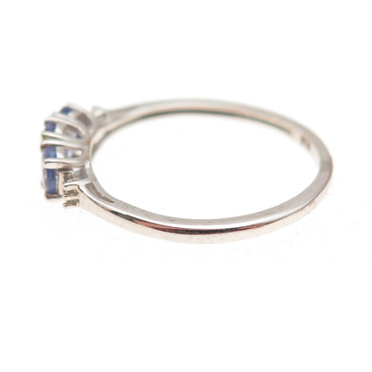 Chuck Clemency 925 Sterling Silver Real Oval-Cut Tanzanite Ring Size 8