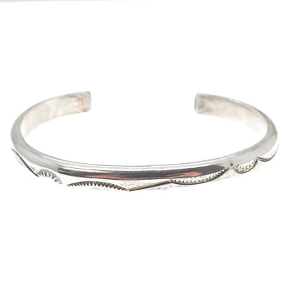 Old Pawn Sterling Silver Vintage Southwestern Adjustable Tribal Bracelet 6.25"