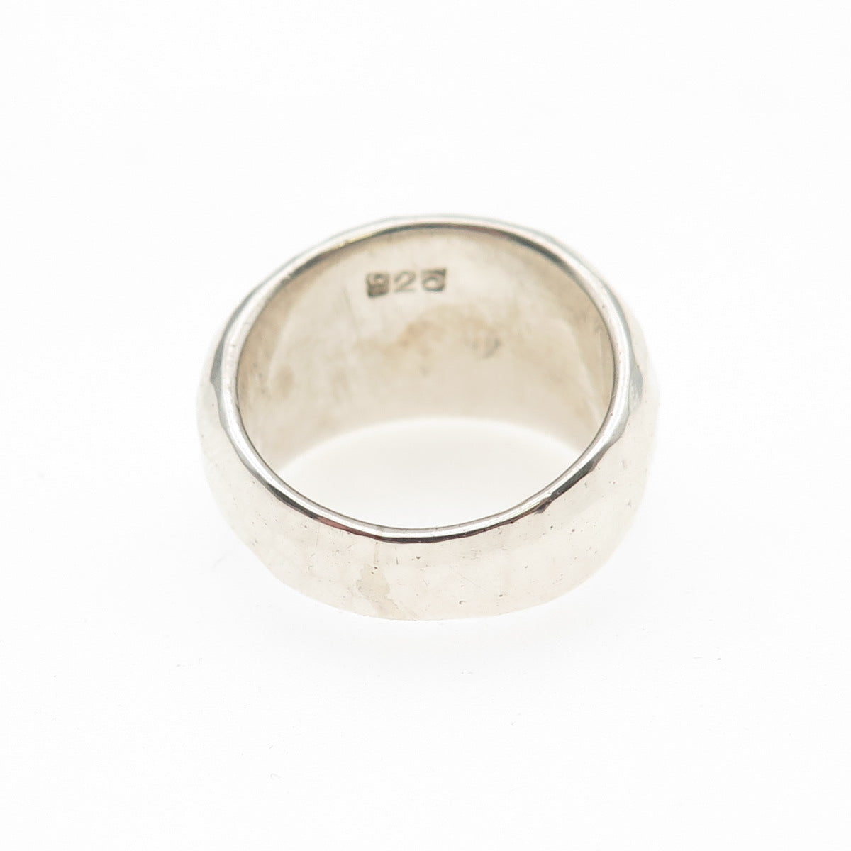 925 Sterling Silver Vintage Mexico Modernist Hammered Ring Size 5.75