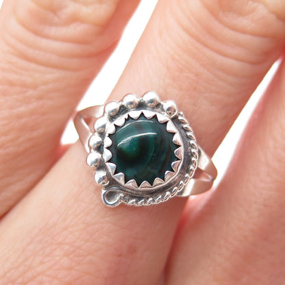 GILO & GRACE NAKAI NAVAJO Old Pawn Sterling Vintage Abalone Shell Ring Size 7.75