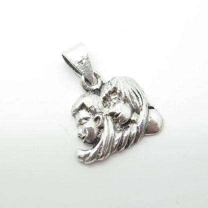 925 Sterling Silver Vintage Twins Character Charm Pendant