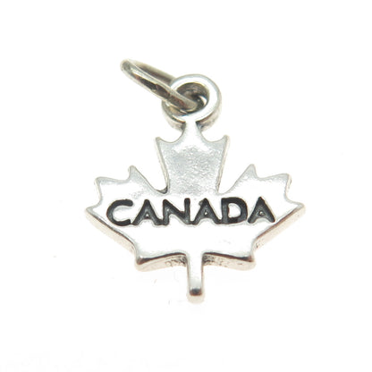 SUNDANCER 925 Sterling Silver Vintage Canada Maple Leaf Charm Pendant