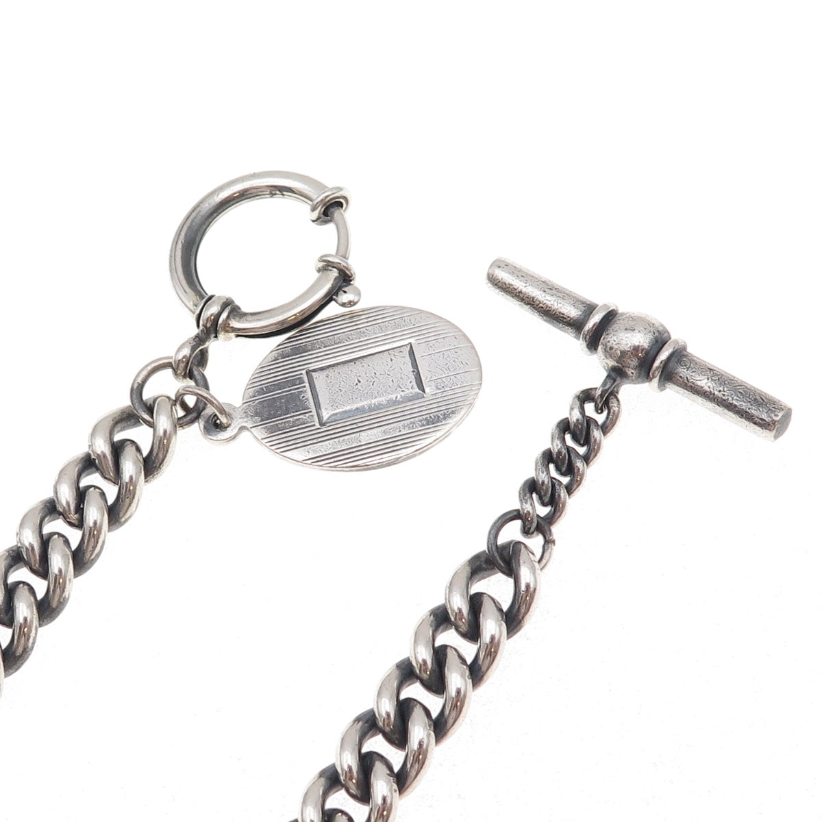 Ralph Lauren 925 Sterling Silver Vintage Pocket Watch Fob Chain 16"