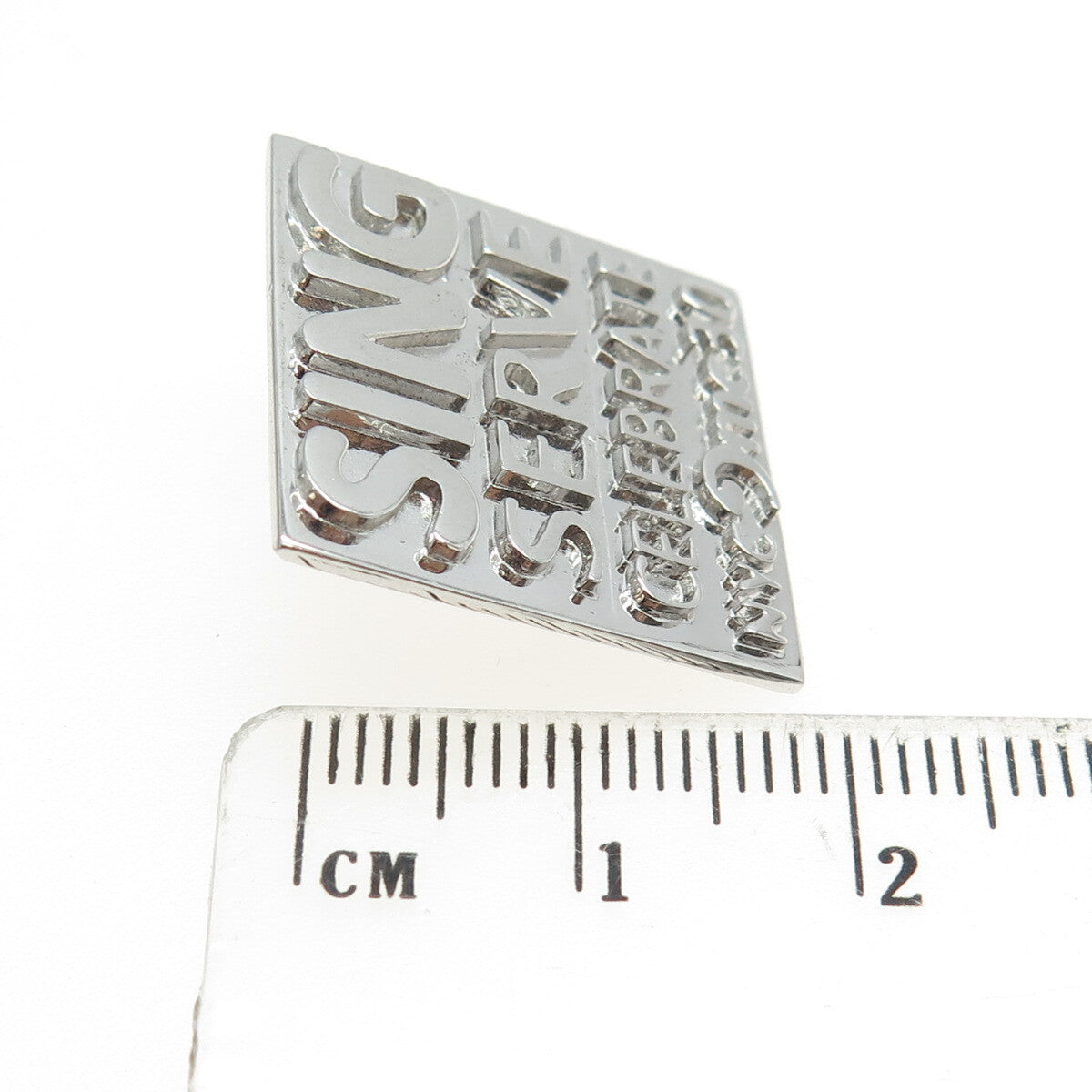 SED Jewelry 925 Sterling Silver Vintage "Sign Serve Celebrate NYC" Lapel Pin