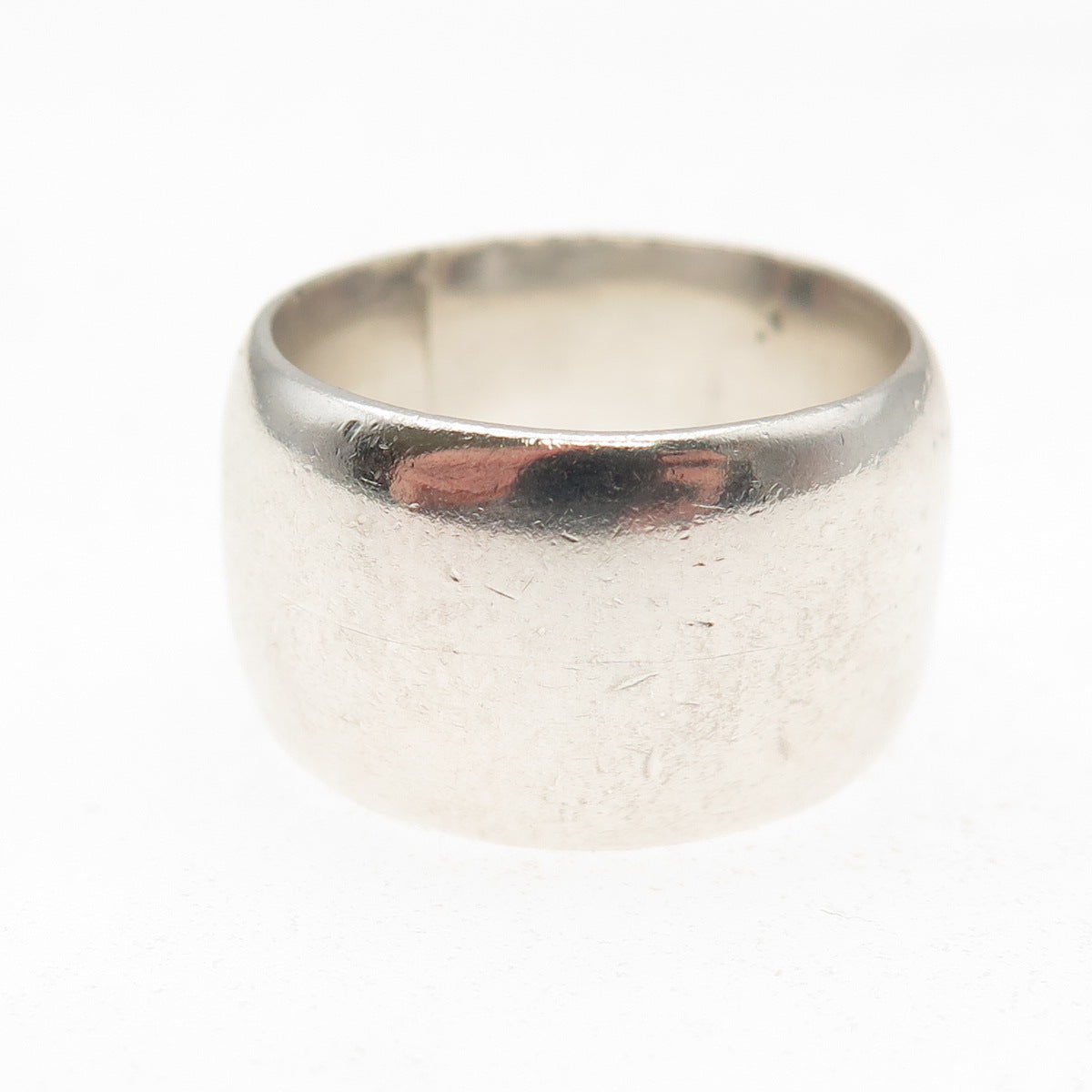925 Sterling Silver Vintage Mexico Oxidized Wide Band Ring Size 8.25