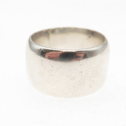 925 Sterling Silver Vintage Mexico Oxidized Wide Band Ring Size 8.25