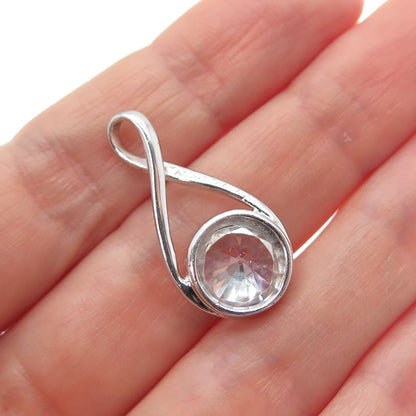ATI ANNIKA WITT 925 Sterling Silver Round-Cut C Z Infinity Charm Pendant