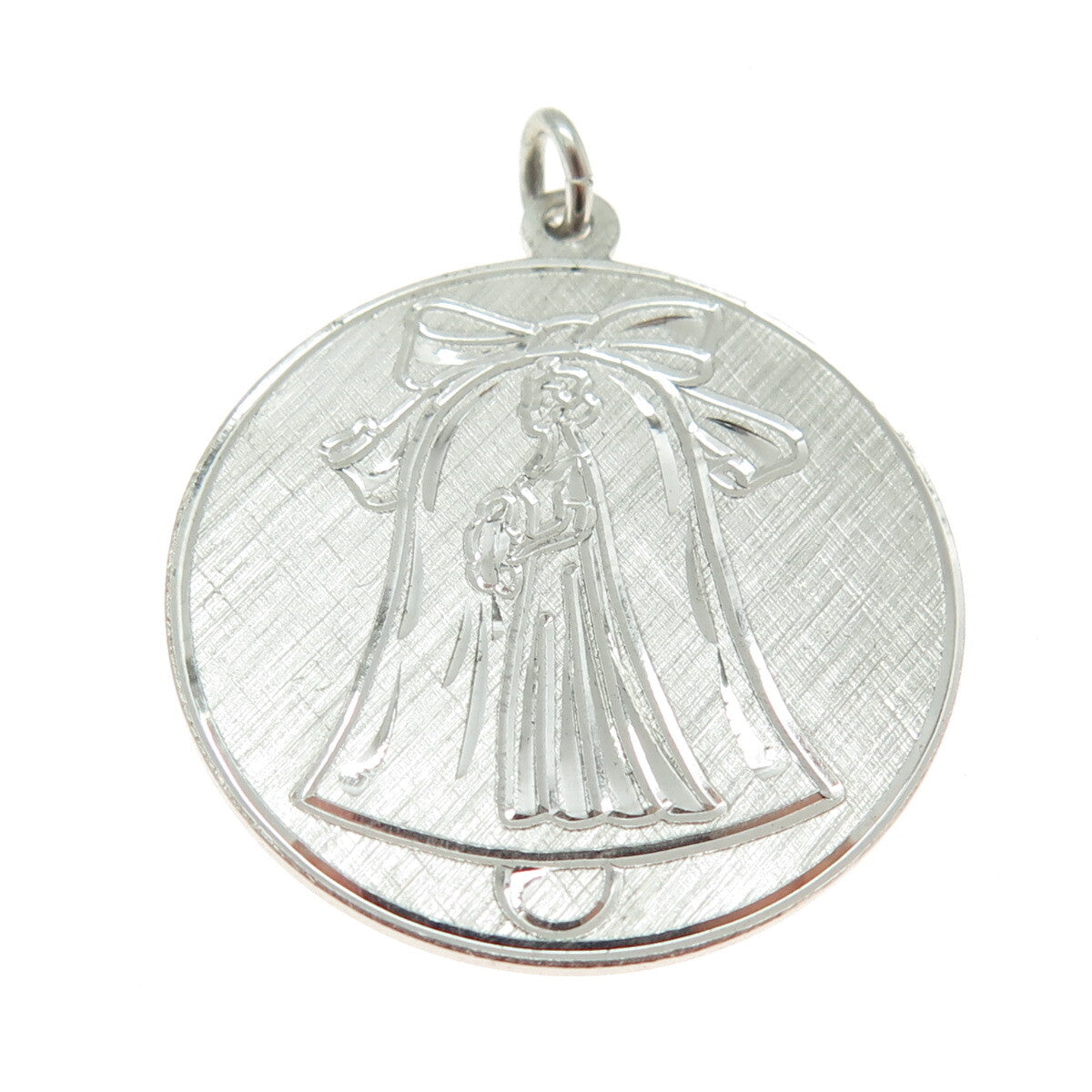 ANSON 925 Sterling Silver Vintage Bride Wedding Round Pendant