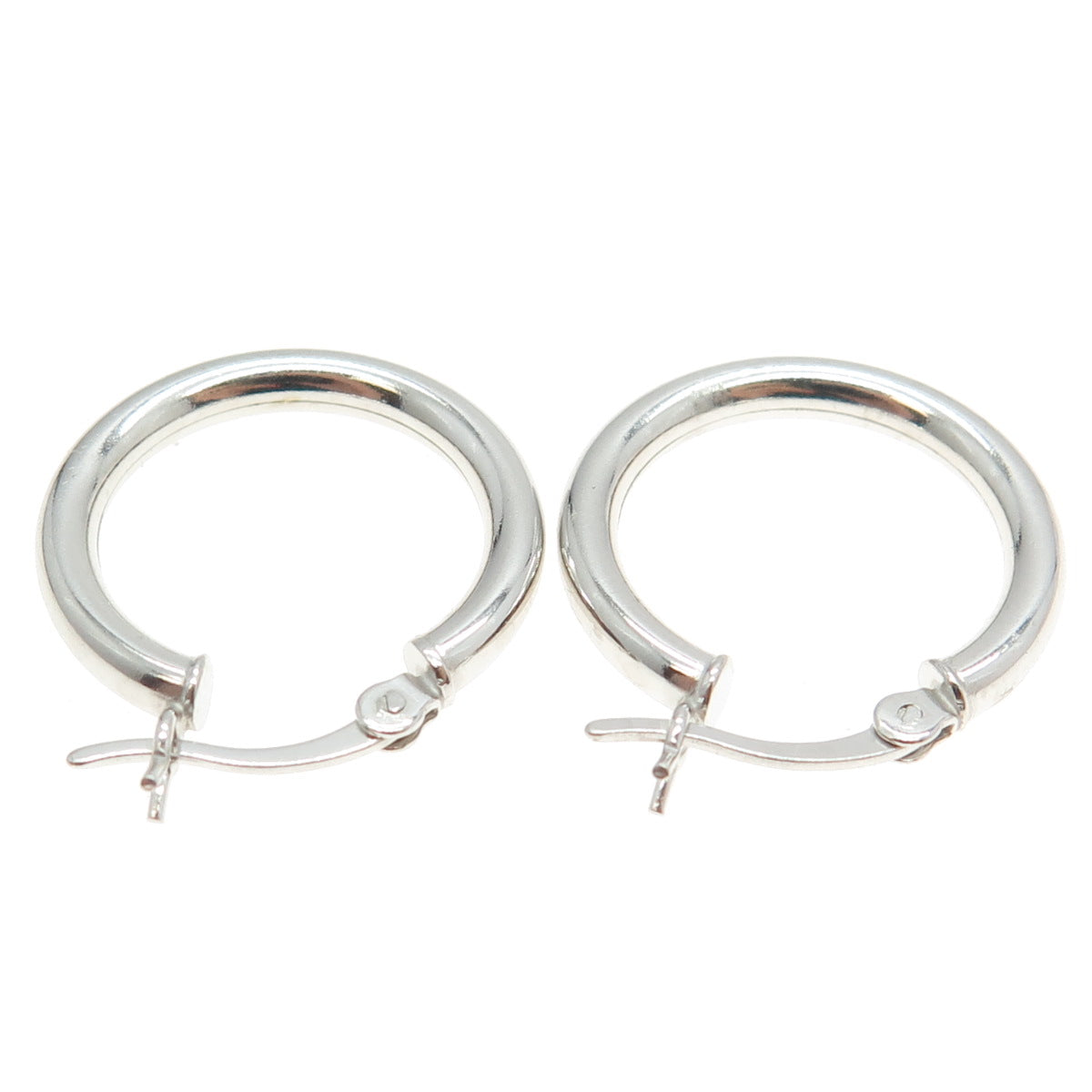 925 Sterling Silver Classic Hinged Hoop Earrings
