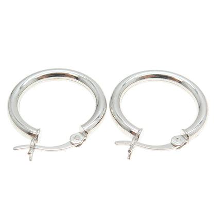 925 Sterling Silver Classic Hinged Hoop Earrings