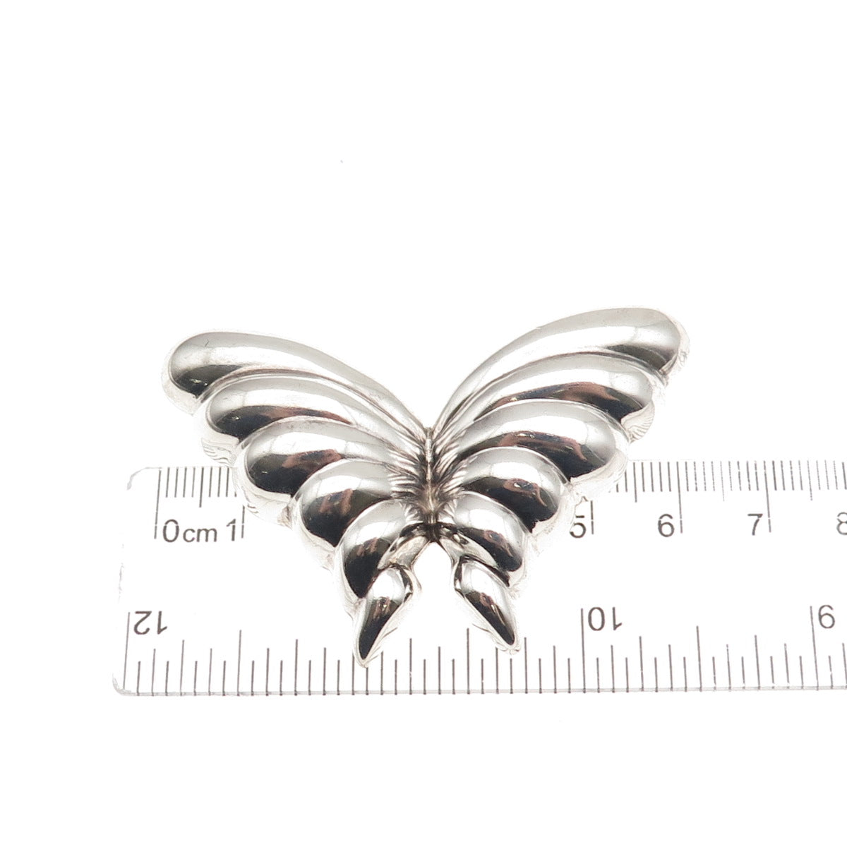 925 Sterling Silver Vintage Mexico Puffy Butterfly Pin Brooch