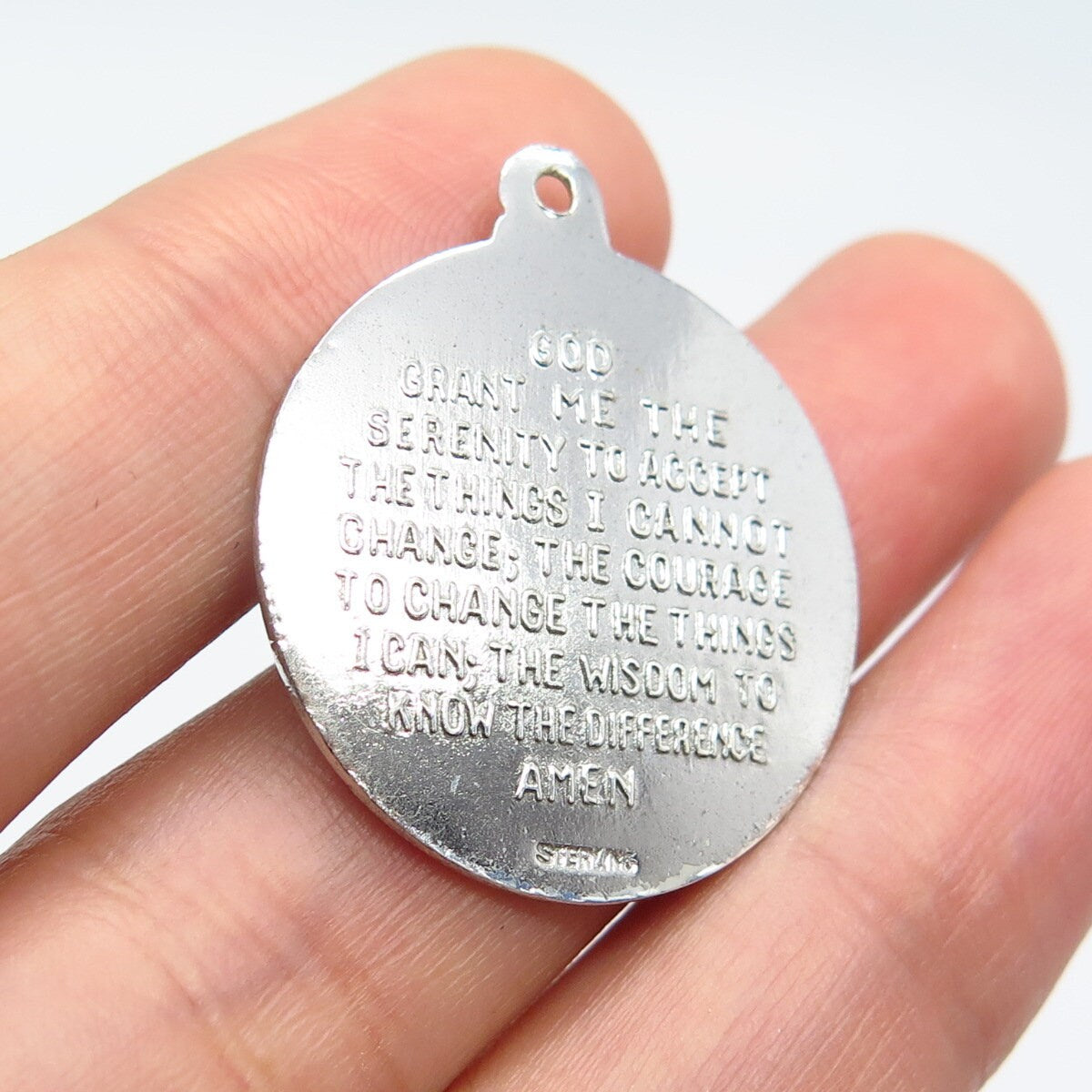 925 Sterling Silver Vintage Hands In Prayer Pendant