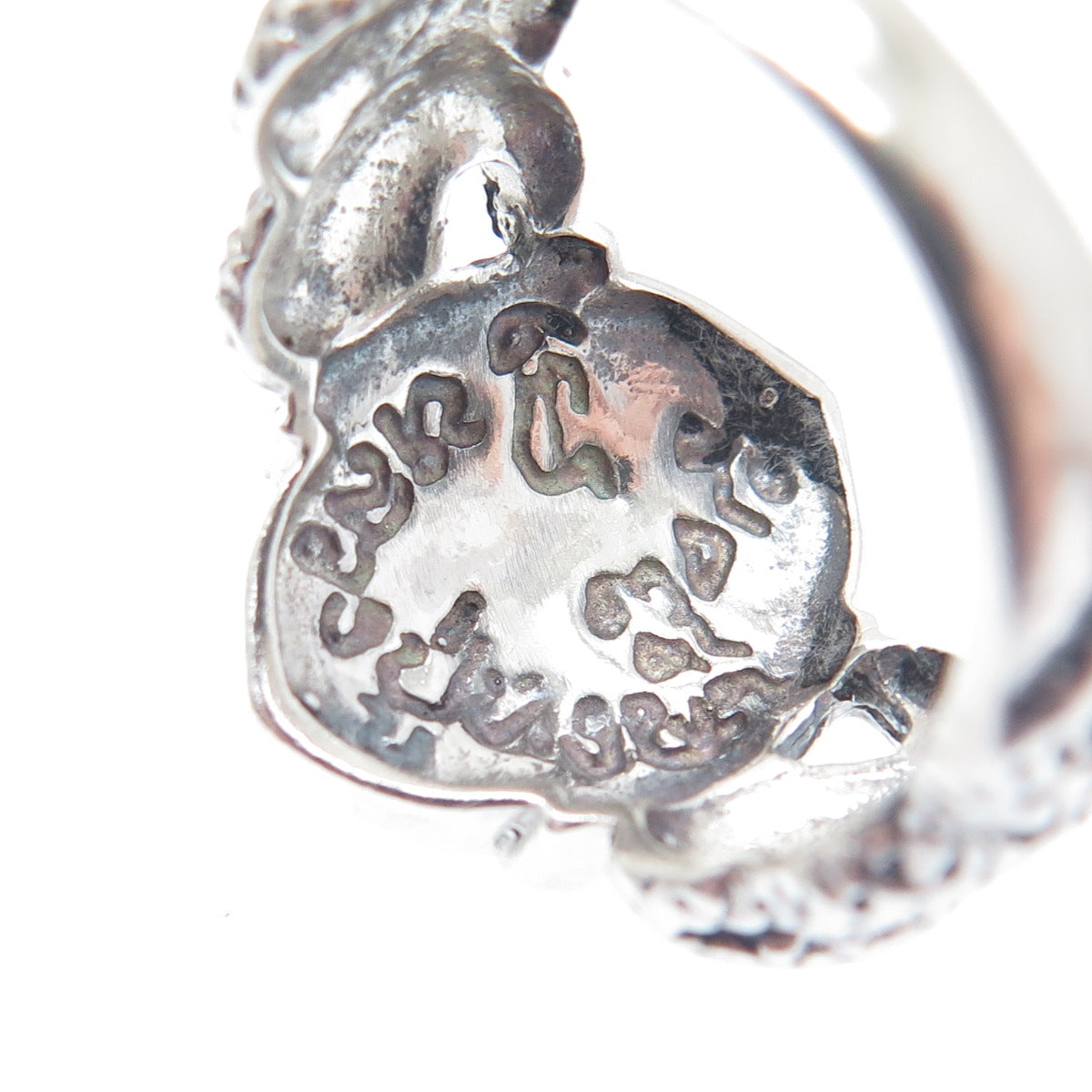 925 Sterling Silver Vintage Jaya Ganesha Elephant Oxidized Ring Size 7.25