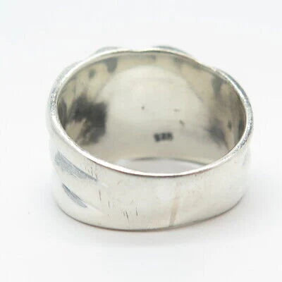 925 Sterling Silver Vintage Handmade Ripped Twisted Ring Size 8.25