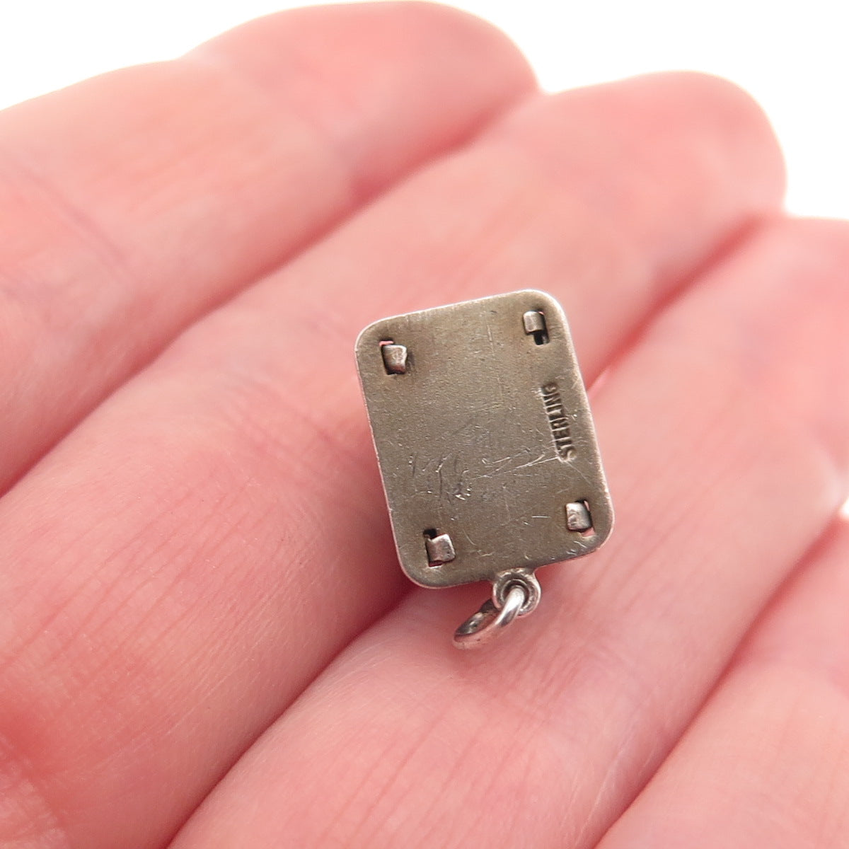 925 Sterling Silver Antique Art Deco Toaster Movable 3D Mini Charm Pendant