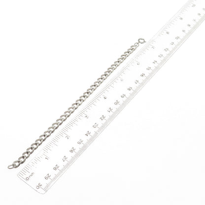 925 Sterling Silver Vintage Double Curb Link Bracelet 6.75"