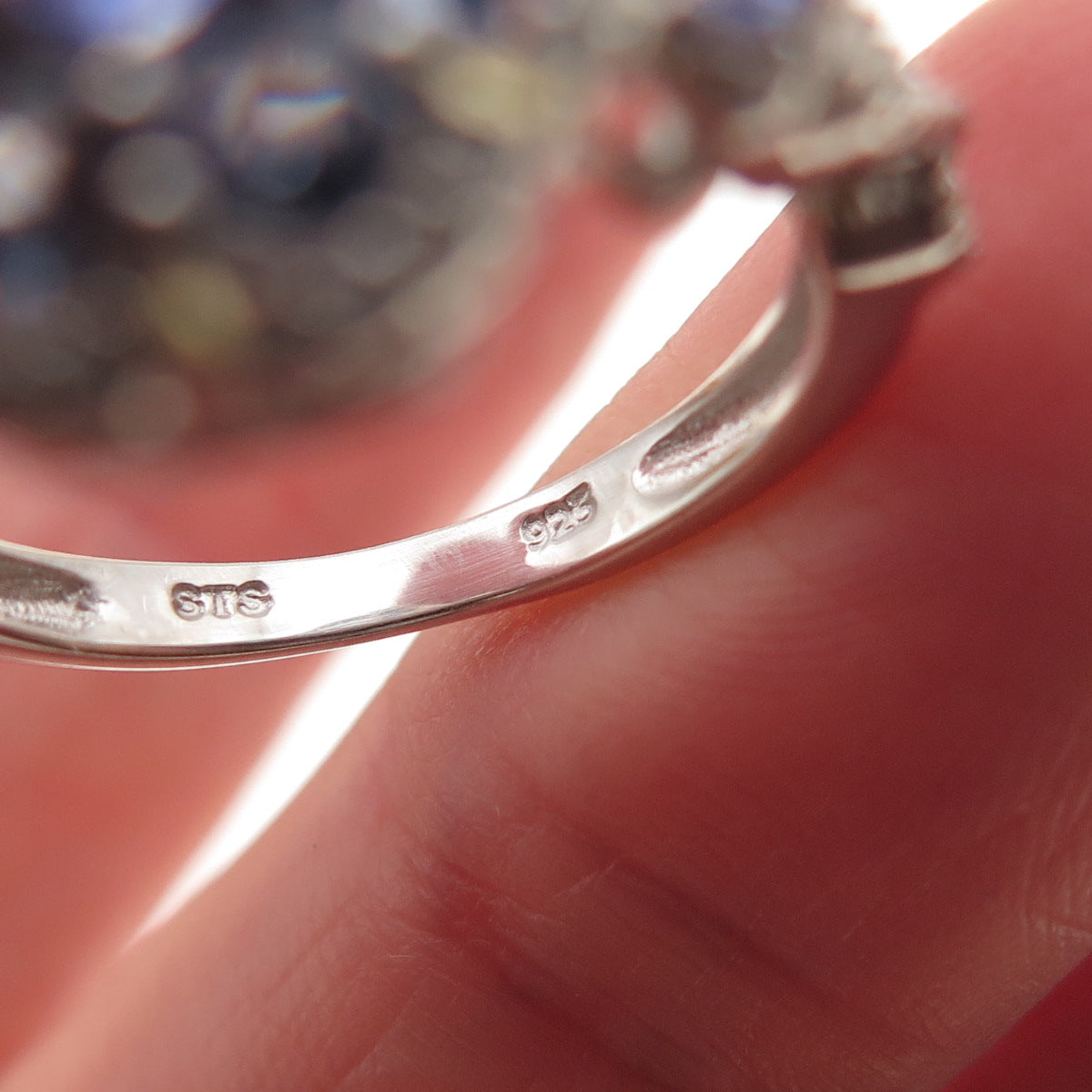 Chuck Clemency 925 Sterling Silver Real Tanzanite & White Topaz Ring Size 8