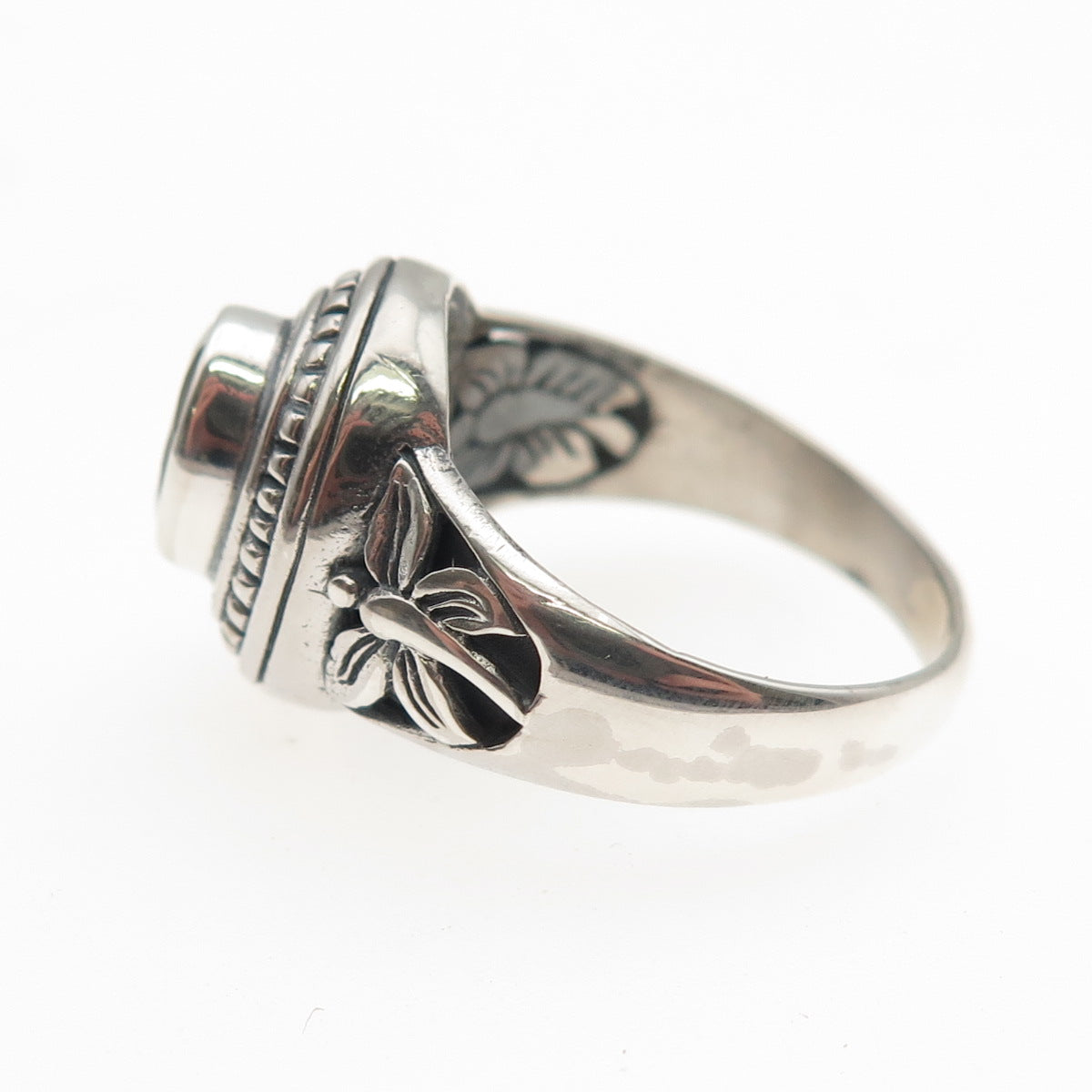925 Sterling Silver Vintage Real Peridot Butterfly Ring Size 7.25