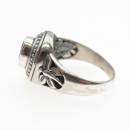 925 Sterling Silver Vintage Real Peridot Butterfly Ring Size 7.25
