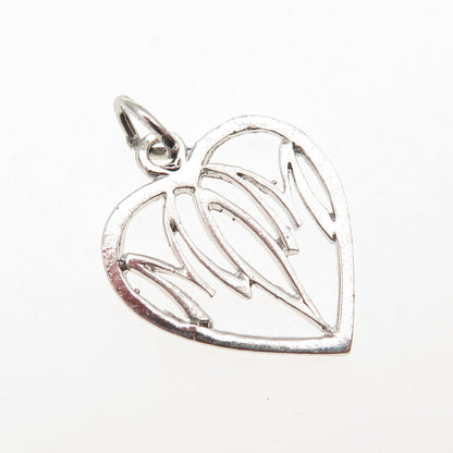 JACOBY BENDER 925 Sterling Silver Vintage Mom Heart Mini Charm Pendant