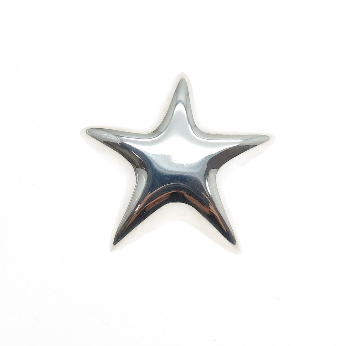 TIFFANY & CO. 925 Sterling Silver Vintage Mexico Modernist Puffy Star Pin Brooch
