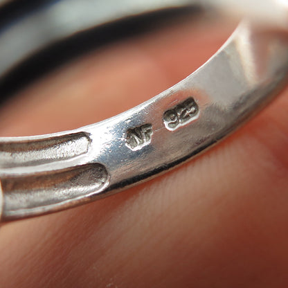 CHAPAL ZENRAY 925 Sterling Silver Vintage Love Mariner Knot Oxidized Ring Size 8