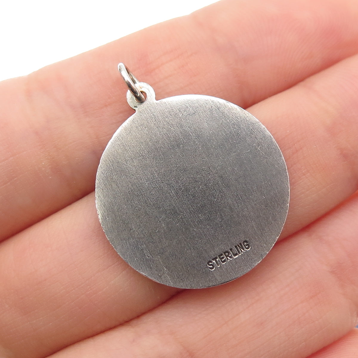 925 Sterling Silver Vintage Virgo Zodiac Sign Oxidized Charm Pendant