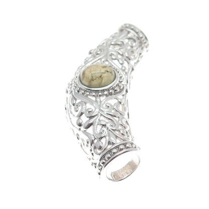 CHAPAL ZENRAY Sterling Silver Vintage Real Labradorite Centerpiece Slide Pendant