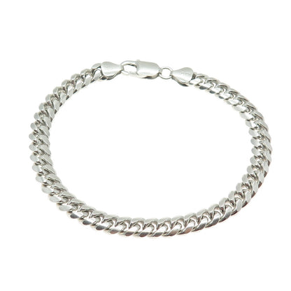 KARIZIA SPA KA-1772 925 Sterling Silver Vintage Italy Cuban Link Bracelet 8.5"