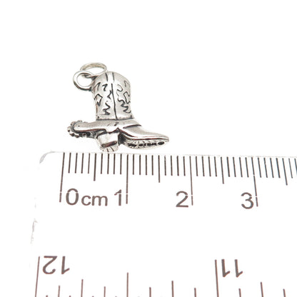 Carolyn Pollack 925 Sterling Silver Vintage Cowboy Shoe Mini Charm Pendant