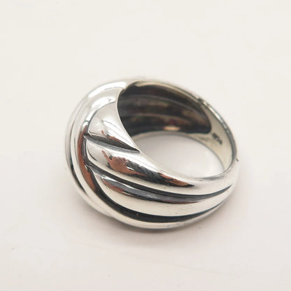 925 Sterling Silver Vintage Ribbed Knot Ring Size 6.75