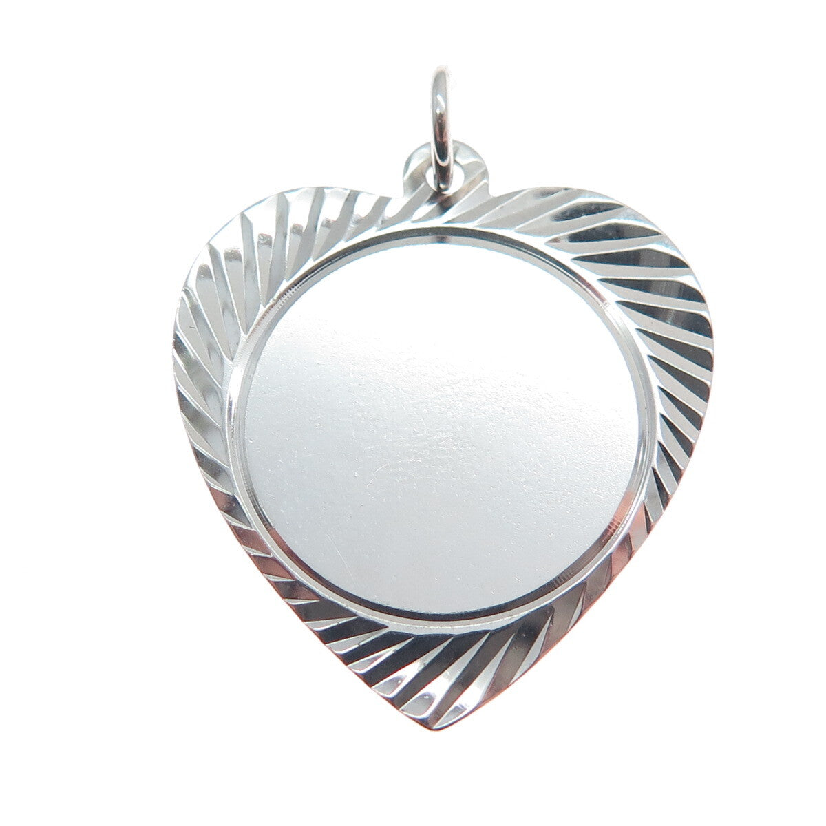 925 Sterling Silver Vintage Diamond-Cut Heart Pendant