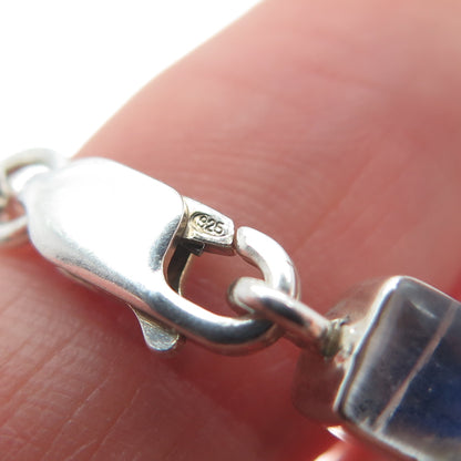 DOUG PAULUS Sterling Silver Vintage Real Moonstone Geometric Link Bracelet 7"