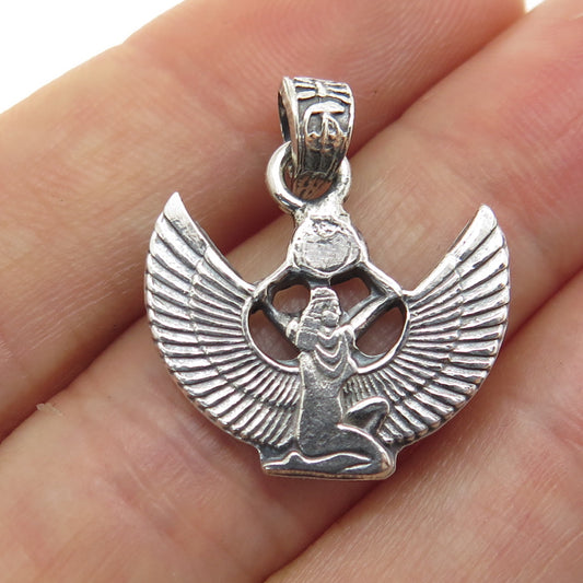 800 Silver Vintage Egypt Goddess Isis Pendant