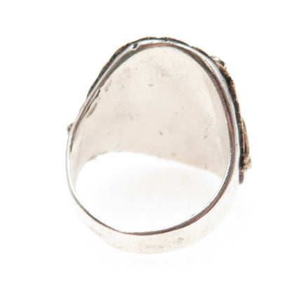 Old Pawn 925 Sterling Silver 2-Tone Vintage Southwestern Eagle Ring Size 11