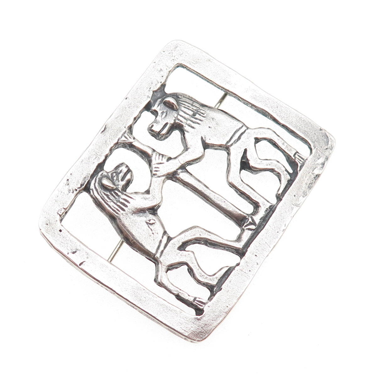 MMA Metropolitan Museum of Art Sterling Silver Vintage Egyptian Lions Pin Brooch
