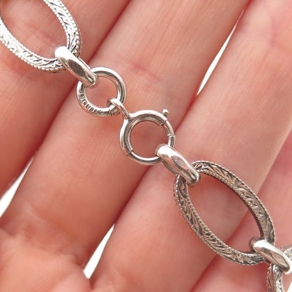 925 Sterling Silver Antique Art Deco Delta Epsilon Phi Sorority Bracelet 7.25"