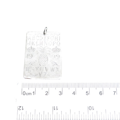 925 Sterling Silver Vintage 1999 Alphabet Large Pendant