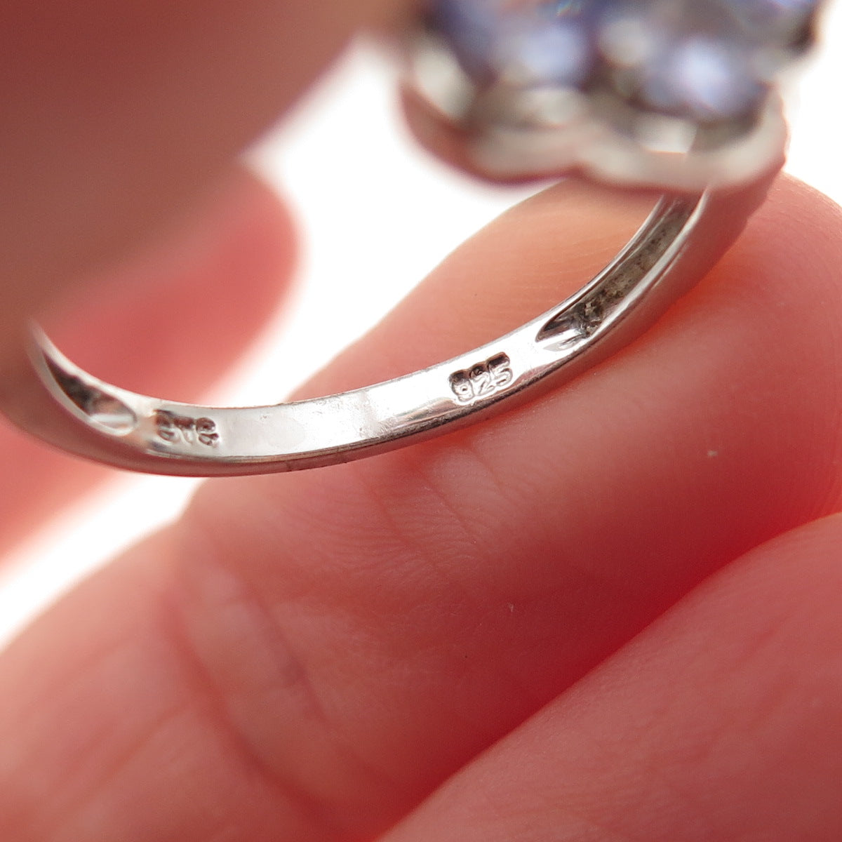 Chuck Clemency 925 Sterling Silver Real Pear-Cut Tanzanite Bypass Ring Size 8.25